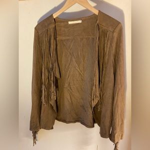 Faux suede shirt with tassels…Boho, hippy, festival costume for the win!